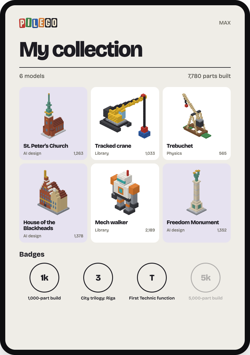 Collection screen